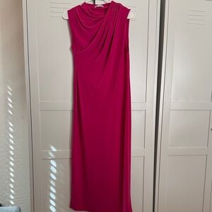 Zara One Shoulder Fuchsia Dress